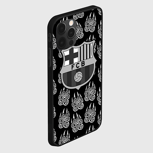 Чехол iPhone 12 Pro Barcelona лапы лес / 3D-Черный – фото 2