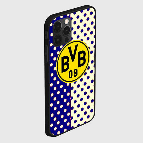 Чехол iPhone 12 Pro Borussia точки текстура / 3D-Черный – фото 2