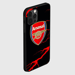 Чехол для iPhone 12 Pro Arsenal красные молнии, цвет: 3D-черный — фото 2