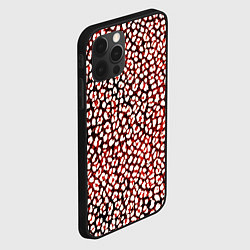 Чехол для iPhone 12 Pro Тёмный красный с белыми пятнышками, цвет: 3D-черный — фото 2