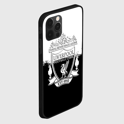Чехол iPhone 12 Pro Liverpool краски черно белые / 3D-Черный – фото 2