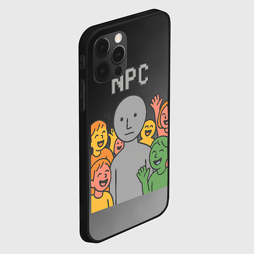 Чехол iPhone 12 Pro Я NPC без эмоций / 3D-Черный – фото 2