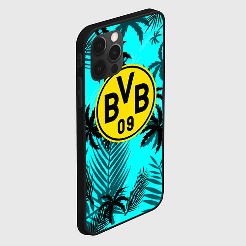 Чехол iPhone 12 Pro Borussia неоновые тропики гта / 3D-Черный – фото 2