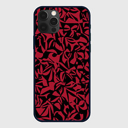 Чехол для iPhone 12 Pro Тёмный чёрно-розовый паттерн абстрактный, цвет: 3D-черный