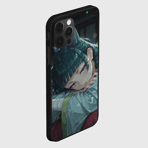 Чехол iPhone 12 Pro Маомао с кошачьими ушками / 3D-Черный – фото 2