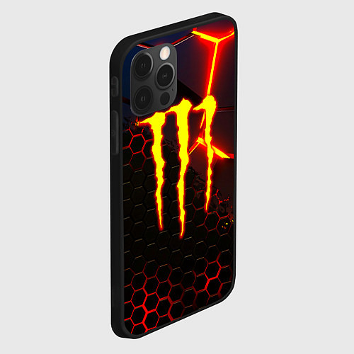Чехол iPhone 12 Pro Monster energy броня краски / 3D-Черный – фото 2
