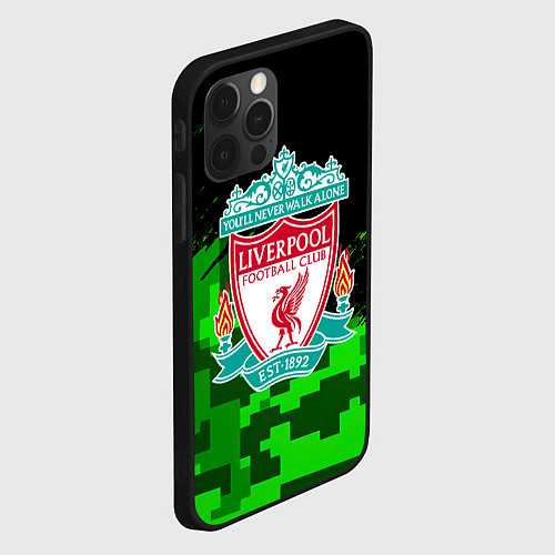 Чехол iPhone 12 Pro Ливерпуль камуфляж краски / 3D-Черный – фото 2