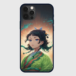 Чехол для iPhone 12 Pro Маомао на фоне облаков, цвет: 3D-черный