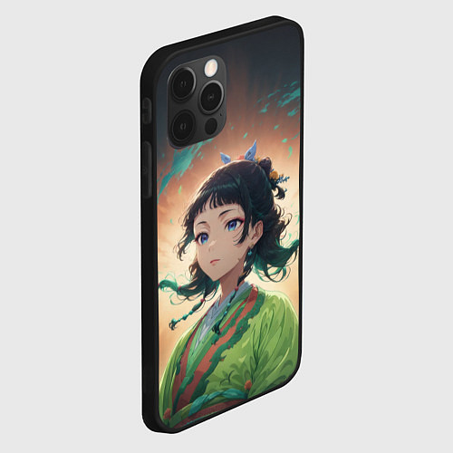 Чехол iPhone 12 Pro Маомао на фоне облаков / 3D-Черный – фото 2