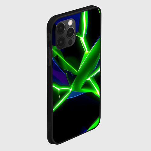Чехол iPhone 12 Pro Green glow / 3D-Черный – фото 2
