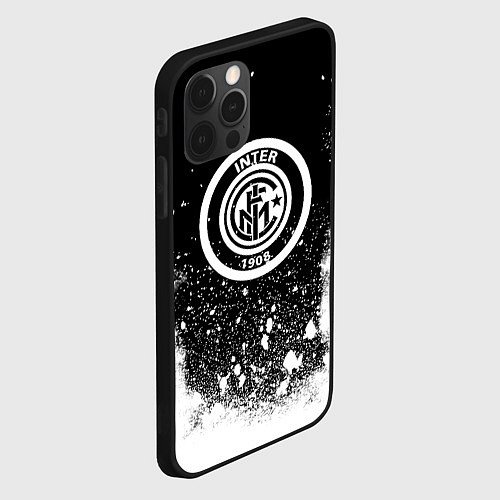 Чехол iPhone 12 Pro Inter белый всплеск краско / 3D-Черный – фото 2