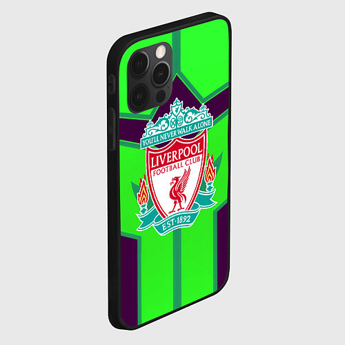 Чехол iPhone 12 Pro Liverpool геометрия текстура спорт / 3D-Черный – фото 2