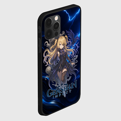 Чехол iPhone 12 Pro Genshin Impact Фишль / 3D-Черный – фото 2