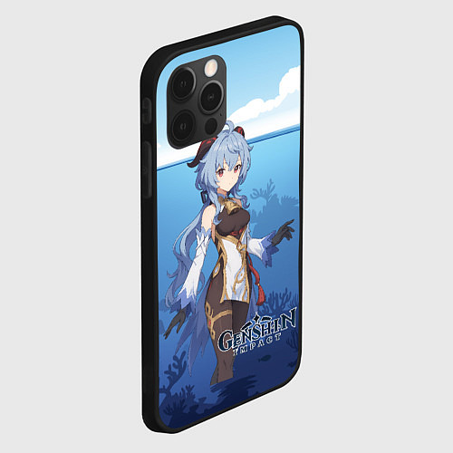 Чехол iPhone 12 Pro Гань Юй аниме стиль Genshin Impact / 3D-Черный – фото 2