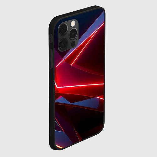Чехол iPhone 12 Pro Neon laser red / 3D-Черный – фото 2