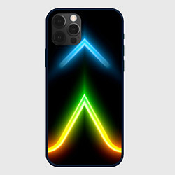 Чехол для iPhone 12 Pro Neon multicolored lines, цвет: 3D-черный