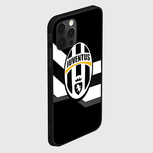 Чехол iPhone 12 Pro Juventus полосы линии / 3D-Черный – фото 2
