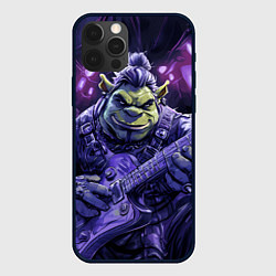 Чехол для iPhone 12 Pro Гитарист Шрек, цвет: 3D-черный