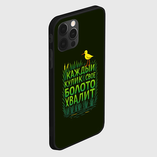 Чехол iPhone 12 Pro Каждый кулик свое болото хвалит / 3D-Черный – фото 2