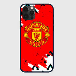 Чехол для iPhone 12 Pro Манчестер Юнайтед символы краски, цвет: 3D-черный