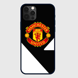 Чехол для iPhone 12 Pro Манчестер Юнайтед полосы, цвет: 3D-черный