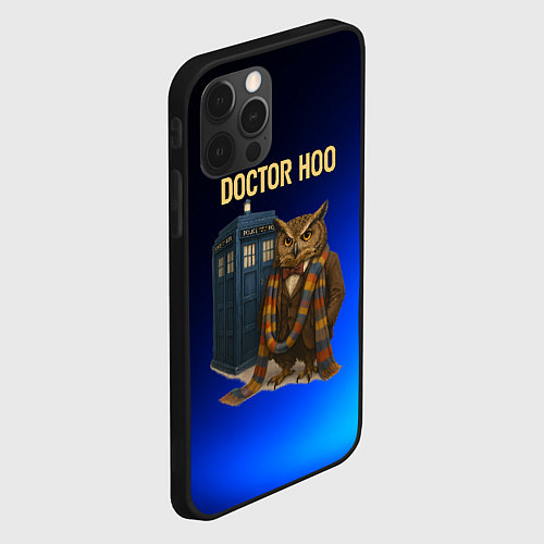 Чехол iPhone 12 Pro Doctor Hoo сова у телефонной будки / 3D-Черный – фото 2