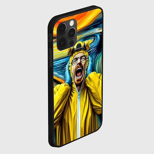 Чехол iPhone 12 Pro Хайзенберг кричит на картине Мунка - мем / 3D-Черный – фото 2