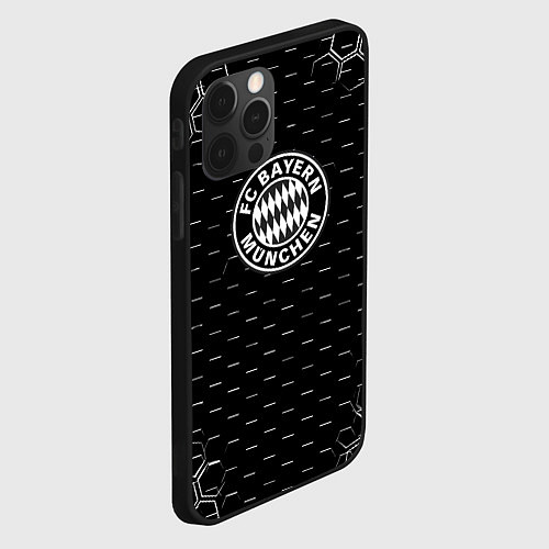 Чехол iPhone 12 Pro Бавария Мюнхен соты текстура / 3D-Черный – фото 2