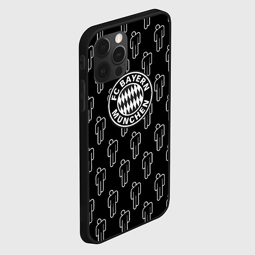 Чехол iPhone 12 Pro Бавария Мюнхен люди паттерн / 3D-Черный – фото 2