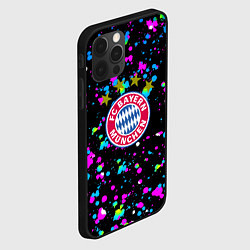 Чехол для iPhone 12 Pro Бавария Мюнхен краски неон, цвет: 3D-черный — фото 2