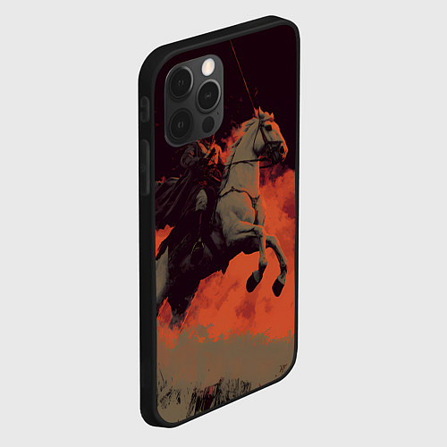 Чехол iPhone 12 Pro Всадник на лошади / 3D-Черный – фото 2