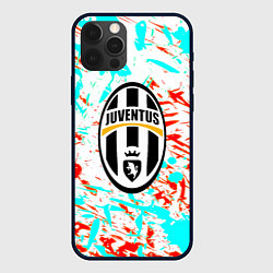 Чехол для iPhone 12 Pro Ювентус штрихи красок текстура, цвет: 3D-черный