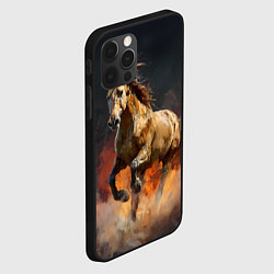 Чехол для iPhone 12 Pro Лошадь нарисованная красками, цвет: 3D-черный — фото 2