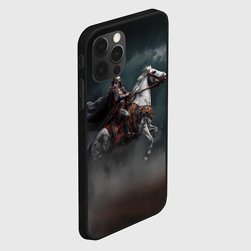 Чехол iPhone 12 Pro Всадник на фоне туч и пыли / 3D-Черный – фото 2
