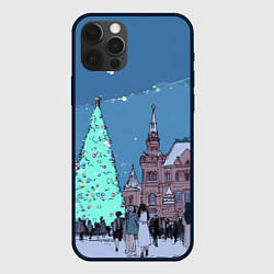 Чехол для iPhone 12 Pro Новогодняя елка в центре Москвы, цвет: 3D-черный