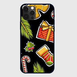 Чехол для iPhone 12 Pro Рождественский вайб, цвет: 3D-черный