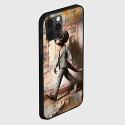 Чехол для iPhone 12 Pro Пришелец в костюме в полосочку, цвет: 3D-черный — фото 2