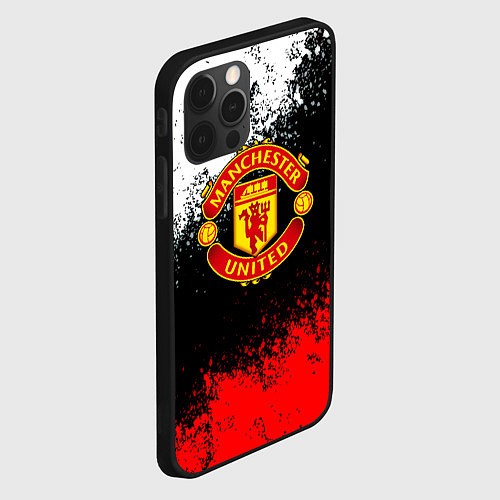 Чехол iPhone 12 Pro Манчестер Юнайтед краски всплеск / 3D-Черный – фото 2