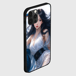Чехол для iPhone 12 Pro Синий змей и девушка, цвет: 3D-черный — фото 2