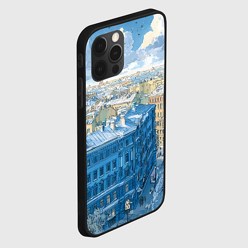 Чехол iPhone 12 Pro Зимний утренний Питер / 3D-Черный – фото 2