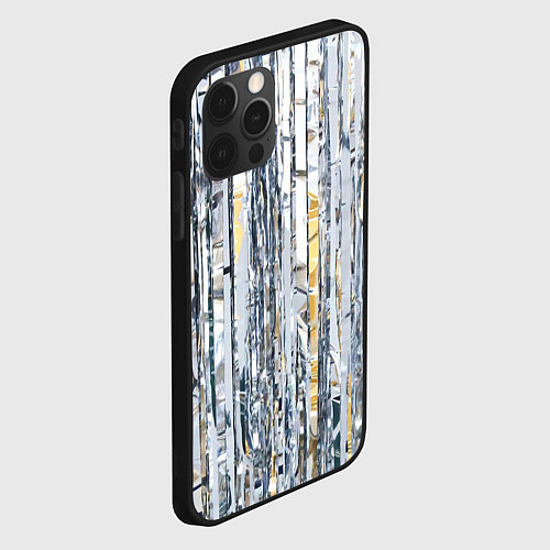 Чехол iPhone 12 Pro Новогодний дождик / 3D-Черный – фото 2