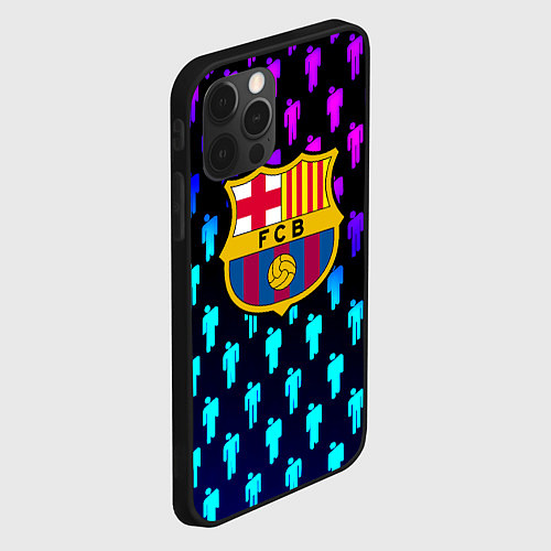 Чехол iPhone 12 Pro Barcelona люди градиент неон / 3D-Черный – фото 2