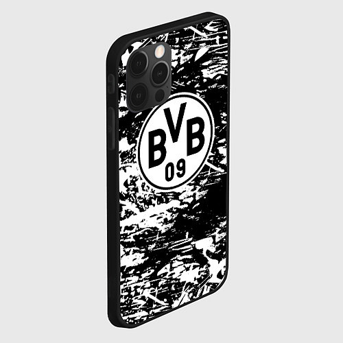 Чехол iPhone 12 Pro Боруссиа белые краски / 3D-Черный – фото 2