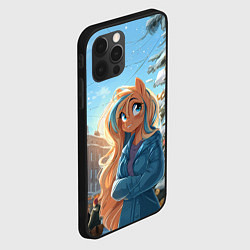 Чехол для iPhone 12 Pro Лошадка на новогодней площади, цвет: 3D-черный — фото 2