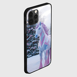 Чехол для iPhone 12 Pro Геометрическая новогодняя лошадка, цвет: 3D-черный — фото 2