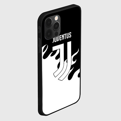 Чехол iPhone 12 Pro Ювентус огонь текстура / 3D-Черный – фото 2