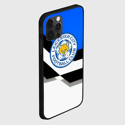 Чехол iPhone 12 Pro Лестер сити геометрия полосы / 3D-Черный – фото 2