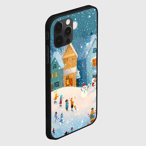 Чехол iPhone 12 Pro Новогодние каникулы / 3D-Черный – фото 2