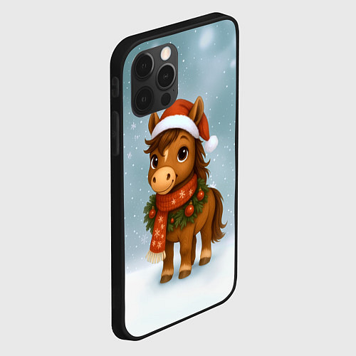 Чехол iPhone 12 Pro Милый конек / 3D-Черный – фото 2