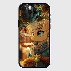 Чехол для iPhone 12 Pro Милая лошадка под елочкой, цвет: 3D-черный